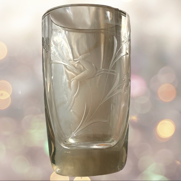 Other - Beautiful Art Deco blown vase 🏺 etched doe